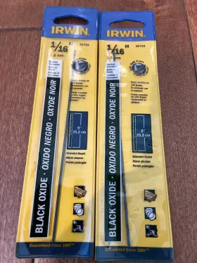 66704 Irwin 1/16 Inch X 6 Long Black Oxide Drill Bit 2 Pack