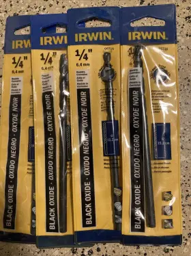 66716 Irwin Black Oxide 1/4 Inch Drill Bit - Length 6 In Model Lotof 4