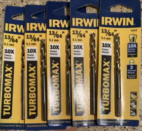 73313 Irwin 13/64 Inch Turbomax Drill Bit Lot Of 5 Pack Combine Shipping Available