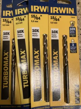 73315 Irwin Turbomax 15/64 Inch Drill Bit - Lot Of 4 Pack Combine Shipping Available