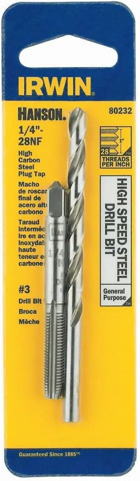 80232 Irwin Tools Hanson 1/4 Inch - 28 Nf Tap And No. 3 Drill Bit One Size Multi
