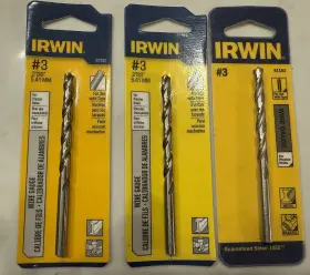 81103 Irwin 3 Piece Lot - #3 Drill Bits Wire Gauge By #81103 New 5.41mm
