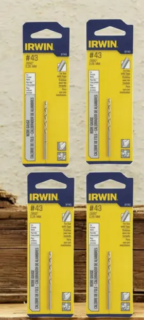81143 Irwin 4 Pieces #43 Drill Bits By #81143 New