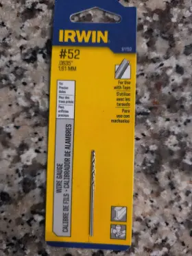81152 Irwin New 2 Two #52 Drill Bits - .0635 Inch / 1.61 Mm Free Us Shipping