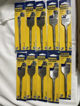 88811 Irwin Lot Of 10 Speed Bore Bits Nine- 1 3/8 Inch And One- 1/2 New