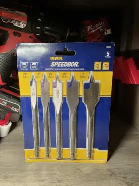 88885 Irwin New Speedbor 5pc Spade Bit Set - 3/8 Inch 1/2 5/8 3/4 And 1