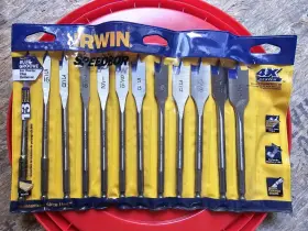 88894 Irwin 12pc Industrial Spade Bit Speedbor Set In Pouch