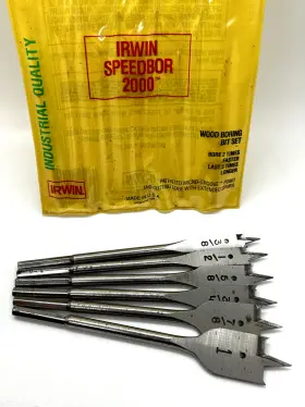 88899 Irwin Vtg Tools Spade Drill Bit Set 3/8 Inch -1 Lot Boring Wood 6 Long Hole
