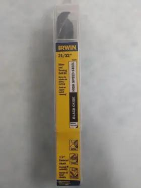 91142 Irwin 21/32 Inch X 6 L High Speed Steel Drill Bit Straight Shank
