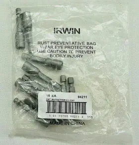 94211 Irwin Pack Of 10 1/4 Inch Nutsetter X 1-7/8 New Free Shipping
