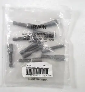 94712 Irwin Lot Of 10 Magnetic 1/4 Inch Nutsetter 1-7/8 Brand New