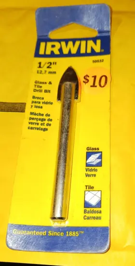 50532 Irwin Industrial Glass And Tile 1/2 Inch Economy Bit