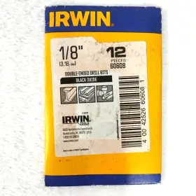 Ir-60608 Irwin 1/8 Inch Double Ended Drill Bits Black Oxide 12 Pieces Unopened Nos