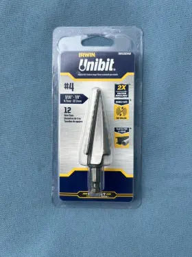 Iwas10234df Irwin Unibit #4 3/16 Inch -7/8 Drill Bit