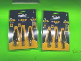 Iwas15504df Irwin N904283 Brand New Unibit #4 3/16 Inch -7/8 Step Drill Bit Set - 3pc On Sale Now