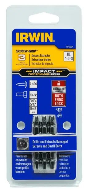 1876224 Irwin Tools Performance Series Screw Extractor Insert Bits 3 Pack Double Ended