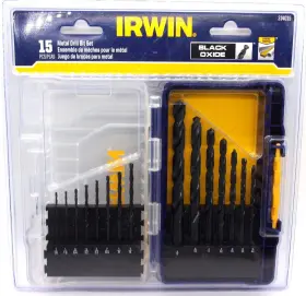314015 Irwin Tools J Industrial Black Oxide Drill Bit Set 15-piece