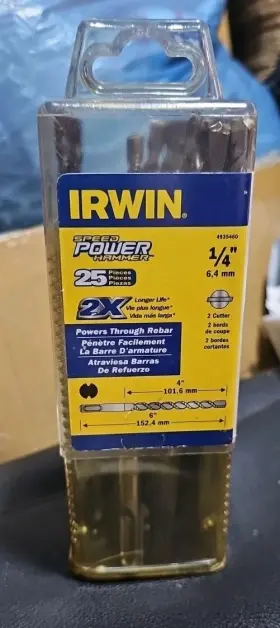 4935460 Irwin Tools 16 Pcs Pack 1/4 Inch X 4 6 Sds Speed Power Hammer Drill Bits