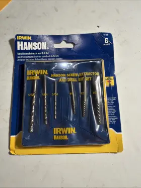 53700 Irwin Tools Hanson Spiral Screw Extractor And Drill Set 6 Pcs