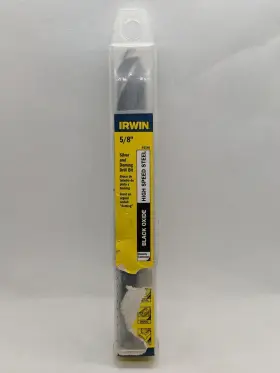 91140 Irwin Tools Drill Bit Silver And Deming 5/8-inch High Speed Steel Black Oxide