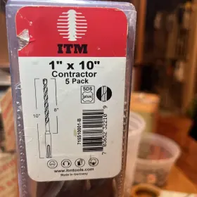 715s10001-b Itm Tools 1 Inch X 10 Sds-plus Bohr Rotary Hammer Bit Tube 5/pack