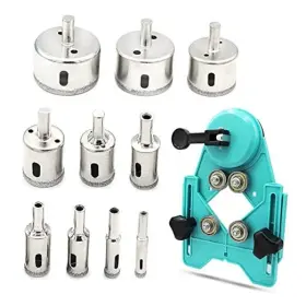 Jamiikury Jmsh20220325001hss Pcs Tile Hole Saw Set Diamond Drill Bit With 11 In 1 8mm To 50mm