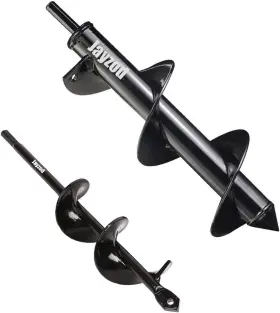 Jayzod 445051981909 Auger Drill Bit For Planting 1.6x8.7& 4x12 Garden Spiral Bulb &