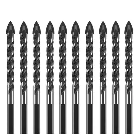 3-flats Jdd 190430596676 10 Pcs 1/4 Inch Carbide Drill Bit Tile Glass Bits Shank Masonry