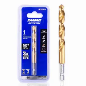 Jefe Hex 755361312520 3/8 Inch Shank With Titanium Coating Twist Drill Bits 135 Degr