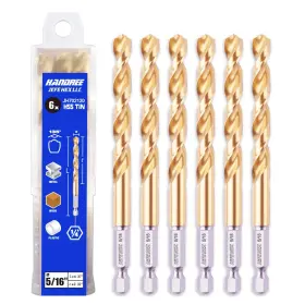 Jefe Hex 755361312896 5/16 Shank Titanium Hss Twist Drill Bits 135 Degree Easy Cut Split Point Dr