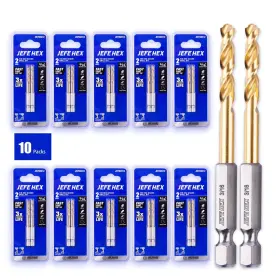 Jefe Hex 755361314937 20 Pcs 3/16 Inch Pack Of 2 10 Packs Twist Drill Bits Hss Shank Bit