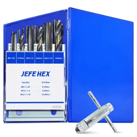 Jefe Hex Jh707118 18pcs Metric Drill And Tap Set With 1 Piece Thandle Ratchet Wren