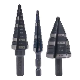 Jtsdb904 Jerax Tools 3 Piece Step Drill Bit Set For Stainless Steel Aluminum Plastic