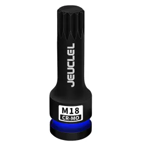Jeeu030 Jeuclel M18 Triple Square Impact Spline Bit Socket 18mm Metric 1/2-inch