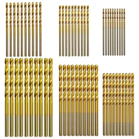 Hss43 Jfogo 792288649971 60pcs Mini Titanium Twist Drill Bit Set 3/64 Inch -1/8 Fully Ground Micr