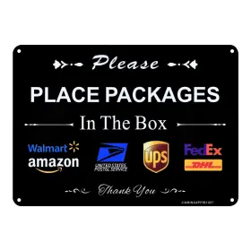 Jm-ppib1007-1 Jiaming Please Place Packages In Box Sign Delivery For Package 1 Pc 10 Inch X 7 Black