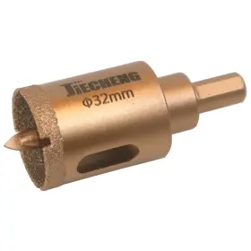 Jiecheng 769044855921 Brazed Diamond 1-1/4 Inch Hole Saw With Center Drill Bit For Ceramic Porcelai