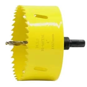 Jiecheng 778992391139 Bi-metal 4 Inch Hole Saw With Arbor Mandrel For Deeper Cutting Of Wo