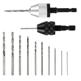 Jiyin 700072 1 Ybssnhzf 2pcs Drill Chuck Adapter Keyless With 10pcs Drills 15 10 2.3 Cm