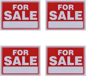 35400 Jmk For Sale Sign 9 X 12 Inch - 4 Pack White/red