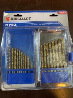 2366378 Jobsmart Drill Bits Set 21pc With Case High Speed Steel - Wood/metal/plastic