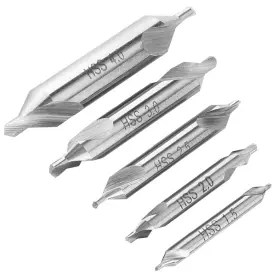 Jonmon 425553107594 Center Drill Bit Set - 5pcs 60 Degree Angle Hss Lathe Mill Countersink
