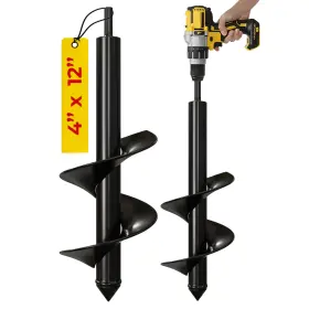 K-brands 726293050132 Auger Drill Bit For Planting 4 X 12 Inch - Garden Spiral Hole