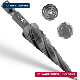Xy010 Kakilfob Four Spiral Flute Step Drill Bit Hss Bits 1/8 Inch -1/2 Unibit Dr