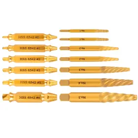 Xy016 Kakilfob 13 Pieces Easy Out Screw Extractor Set And Left-hand Drill Bit Stripped