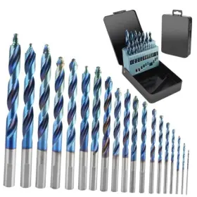 Xy027 Kakilfob 19pcs Cobalt Drill Bit Set M35 Hss Stepped Point 135 Degree Tip