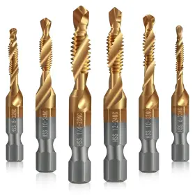Kalkon 711181444018 6 Drill Bit And Thread Tap Hss Sae 6-32nc 8-32nc 10-32nc 10-24nc 12-24nc 1/4-20nc