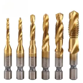 Cdt01 Kalkon 6 Drill Tap Bit Set Thread Sae 6-32nc 8-32nc 10-32nc 10-24 12-24 1/4-20 Tapping