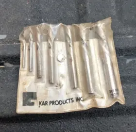 78279 Kar Products Drill Bit Set Vintage Usa Tool Pouch 7/16 1/4 1/2 3/8 7pc