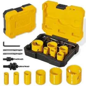 Kata 602835319595 M42 Bi-metal Hole Saw Kit 11 Pieces High Speed Steel Set With 3/4 Inch